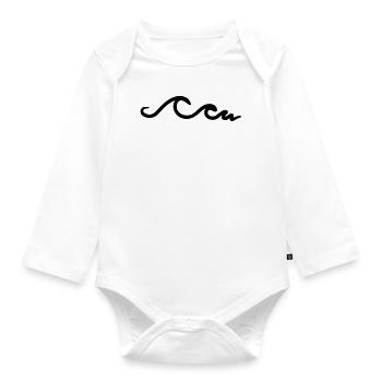 Wellen - Baby Bio-Langarm-Body - Weiß - Vorne