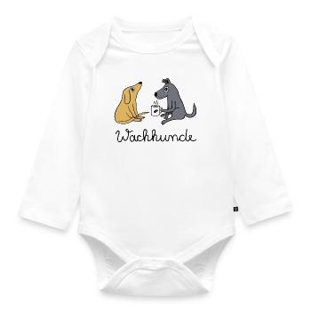 Wachhunde - Nur wach mit Kaffee - Baby Bio-Langarm-Body - Weiß - Vorne
