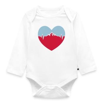 ich liebe berge puls herz - Baby Bio-Langarm-Body - Weiß - Vorne
