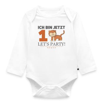 Erster Geburtstag - Baby Bio-Langarm-Body - Weiß - Vorne