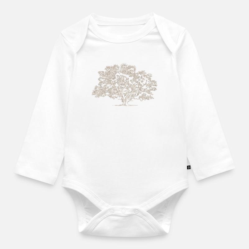 A big tree - Organic Longsleeve Baby Bodysuit - white