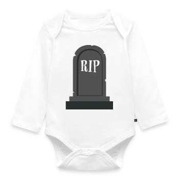 Grabstein RIP Halloween - Baby Bio-Langarm-Body - Weiß - Vorne