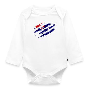 Griffes à gratter du drapeau australien coupées sous - Body Bébé bio manches longues - blanc - Devant