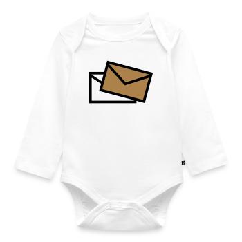 Post - Mail - poste / Brief - letter - lettre - Baby Bio-Langarm-Body - Weiß - Vorne