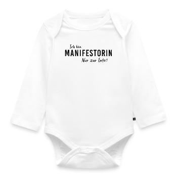 Human Design System Manifestorin Aura informieren - Baby Bio-Langarm-Body - Weiß - Vorne