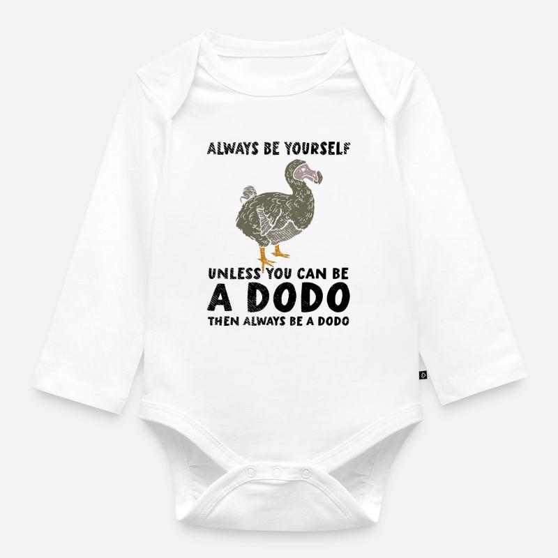Dodo | Sei Du selbst | Sei ein Dodo - Baby Bio-Langarm-Body - Weiß
