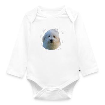 Coton de Tulear - Chien Coton de Tulear - Body Bébé bio manches longues - blanc - Devant