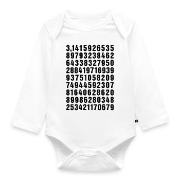 PI Mathematics Circle Number Calculate Scope Genius Uni - Organic Longsleeve Baby Bodysuit - white - Front