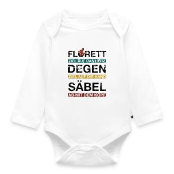Fechten Fechten - Baby Bio-Langarm-Body - Weiß - Vorne