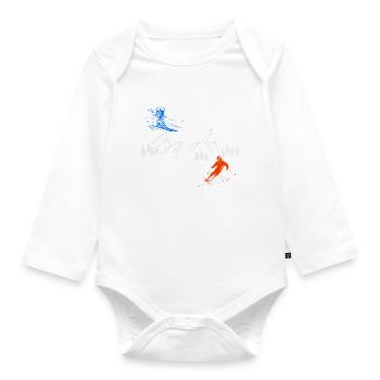 Ski In Ski Out - Baby Bio-Langarm-Body - Weiß - Vorne