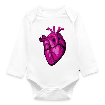 Pink and in love! - Organic Longsleeve Baby Bodysuit - white - Front