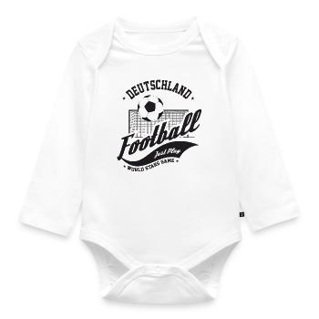 Fußball DEUTCHLAND Fans - Fußballfans - Baby Bio-Langarm-Body - Weiß - Vorne
