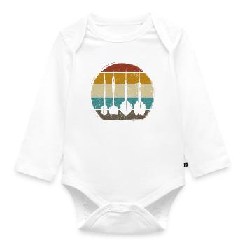 Retro Dartpfeile Vintage Dart Flights Darts - Organic Longsleeve Baby Bodysuit - white - Front