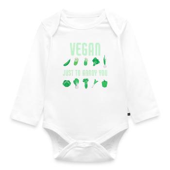 Végétalien Juste pour vous ennuyer Drôle De Végétal Végétal - Body Bébé bio manches longues - blanc - Devant
