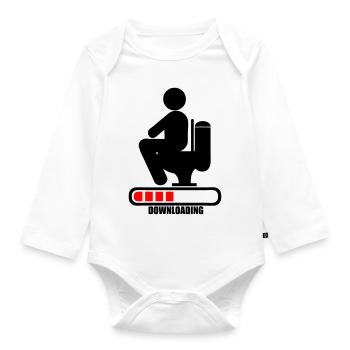 Scheiß Toilettenkot Laden der Bar - Baby Bio-Langarm-Body - Weiß - Vorne