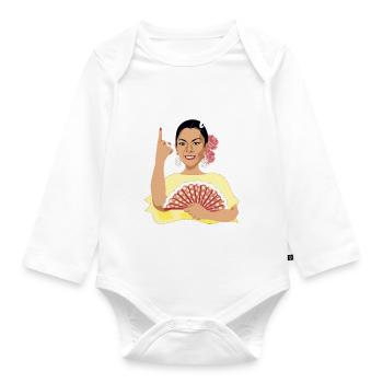 If you want me to leave - Organic Longsleeve Baby Bodysuit - white - Front