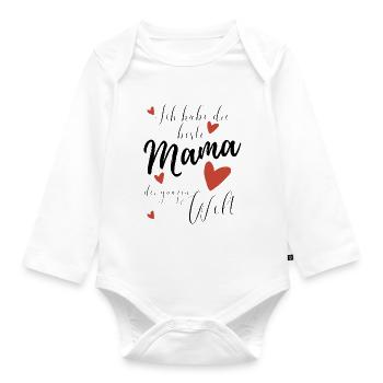 Ich habe die BESTE MAMA der WELT - Baby Bio-Langarm-Body - Weiß - Vorne
