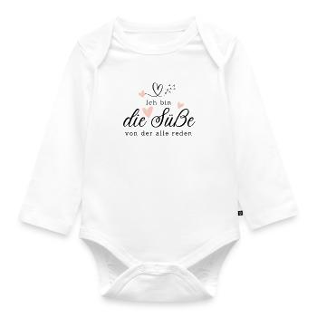 Baby - Geschenkidee Muttertag Vatertag Weihnachten - Baby Bio-Langarm-Body - Weiß - Vorne