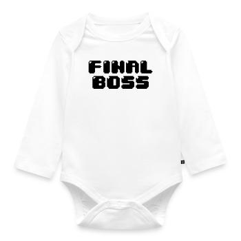 FINAL BOSS - Organic Longsleeve Baby Bodysuit - white - Front