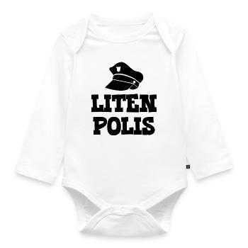 Nachwuchs Polizist Schweden Nachwuchs Polizistin - Baby Bio-Langarm-Body - Weiß - Vorne