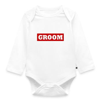 Team groom - Body Bébé bio manches longues - blanc - Devant
