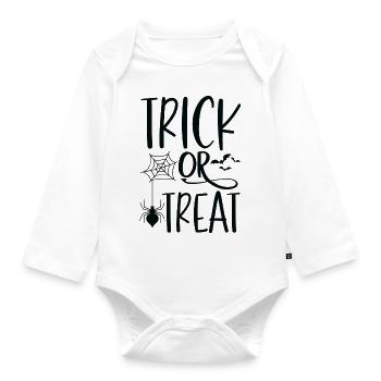 Trick Or Treat Halloween - Baby Bio-Langarm-Body - Weiß - Vorne