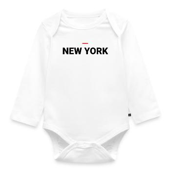 NEW YORK - Organic Longsleeve Baby Bodysuit - white - Front