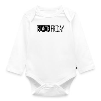 Black Friday - Organic Longsleeve Baby Bodysuit - white - Front