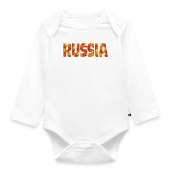 Russie - Body Bébé bio manches longues - blanc - Devant