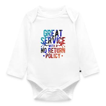 Tennisplatz Spruch Für Tennis - Baby Bio-Langarm-Body - Weiß - Vorne