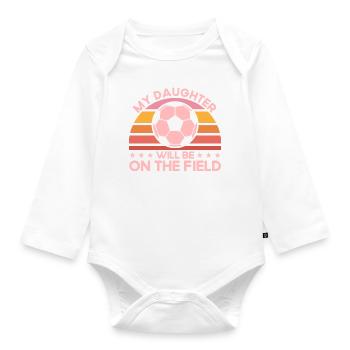 Sportfan Fußball Mama Fußball Geschenk - Baby Bio-Langarm-Body - Weiß - Vorne