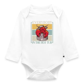 Everybody In The Hot Tub Funny Crawfish Crayfish - Organic Longsleeve Baby Bodysuit - white - Front