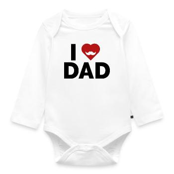 Ich liebe Papa - Baby Bio-Langarm-Body - Weiß - Vorne
