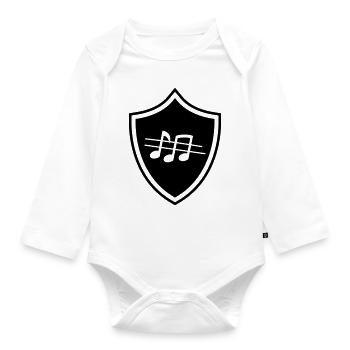Musiknoten Wappen - Baby Bio-Langarm-Body - Weiß - Vorne