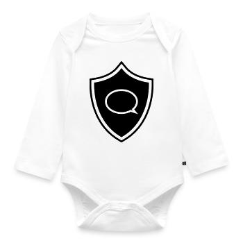 Coat of arms speech bubble - Organic Longsleeve Baby Bodysuit - white - Front