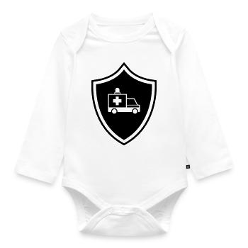Ambulance Coat of arms Ambulance - Organic Longsleeve Baby Bodysuit - white - Front