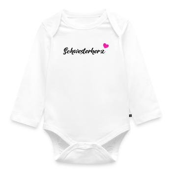 Schwesterherz Geschenk Black - Baby Bio-Langarm-Body - Weiß - Vorne