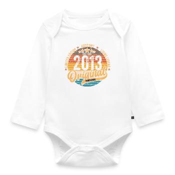2013 Birthday born in 2013 Retro Vintage - Organic Longsleeve Baby Bodysuit - white - Front