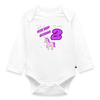 ICH BIN SCHON 2 Geburtstag - Baby Bio-Langarm-Body - Weiß - Vorne