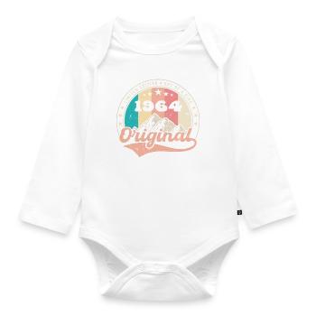 Geburtstagsgeschenk 1964 Frauen | Jahrgang 1964 - Baby Bio-Langarm-Body - Weiß - Vorne