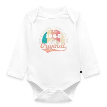 Geburtstagsgeschenk 1965 Frauen | Jahrgang 1965 - Baby Bio-Langarm-Body - Weiß - Vorne