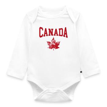 Canada - Body Bébé bio manches longues - blanc - Devant