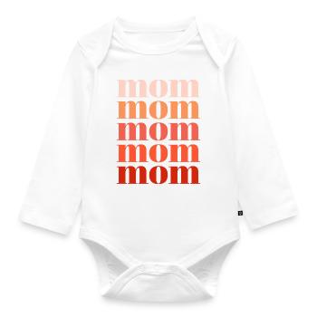 mom rot - Baby Bio-Langarm-Body - Weiß - Vorne