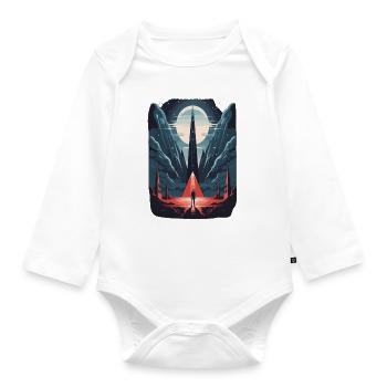 illuminat illuminati Gebirde Dreieck Man - Baby Bio-Langarm-Body - Weiß - Vorne