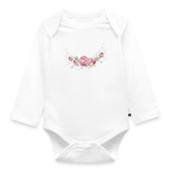 Rose branch. To personalize. - Organic Longsleeve Baby Bodysuit - white - Front