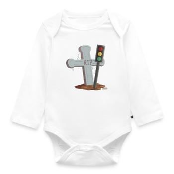 Traffic light Rest in Peace RIP - Organic Longsleeve Baby Bodysuit - white - Front