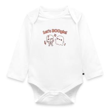 Cute Dancing Skeleton And Ghost Lets Boogie Funny - Body Bébé bio manches longues - blanc - Devant