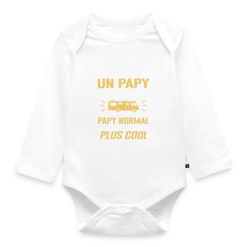Cadeau Papy Van Camping Car Voyage Cadeau Papy - Body Bébé bio manches longues - blanc - Devant
