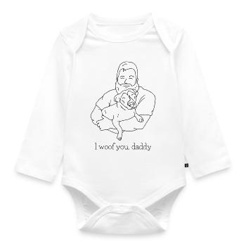 Ich wuff dich, Papa - Baby Bio-Langarm-Body - Weiß - Vorne