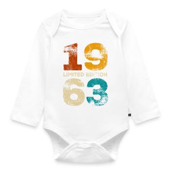 Limited Edition 1963 - Geburtstag - Jahrgang - Baby Bio-Langarm-Body - Weiß - Vorne